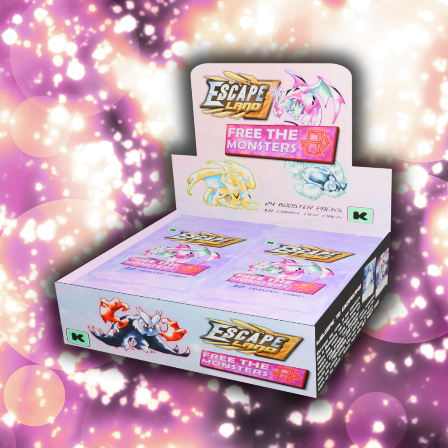 Escape Land: Free the Monsters Booster Box – 24 Packs, 240 Cards, Guaranteed Fabled Rares – Kickstarter Exclusive CCG